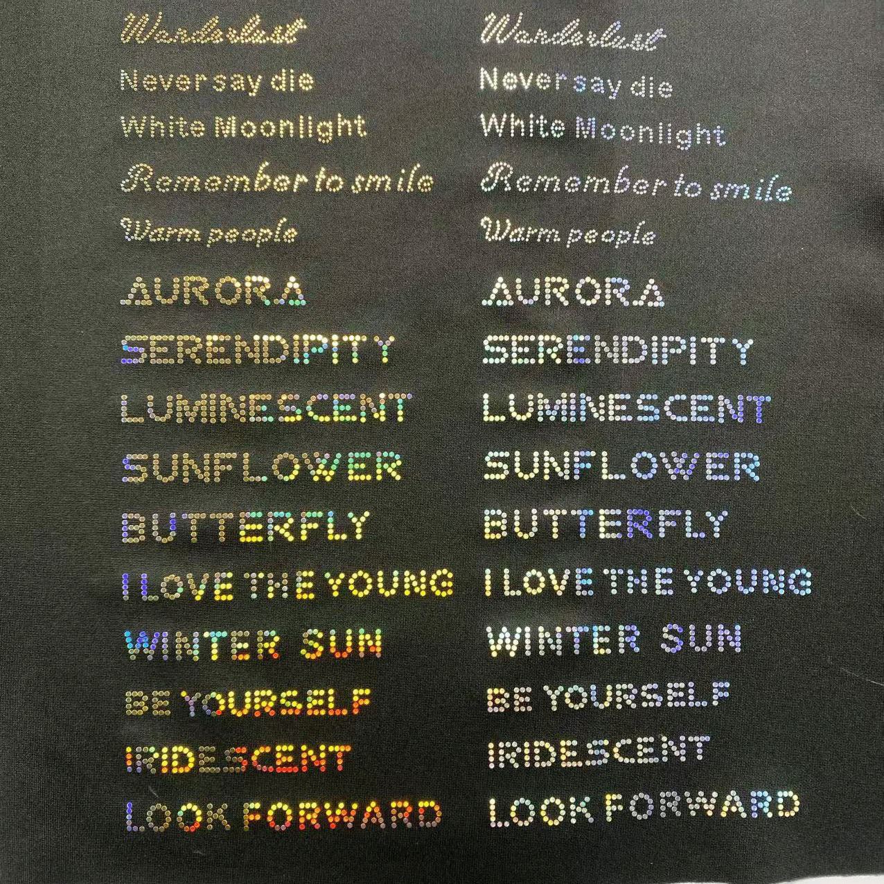 小字母镭射片烫画服装辅料，满20包邮