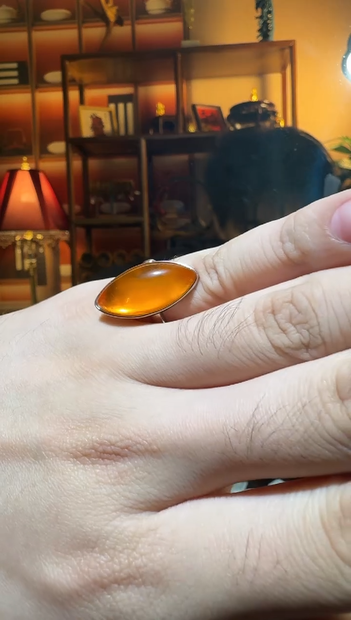 蜜蜡颈饰银S925镶嵌7539天然蜜蜡珠宝奇石