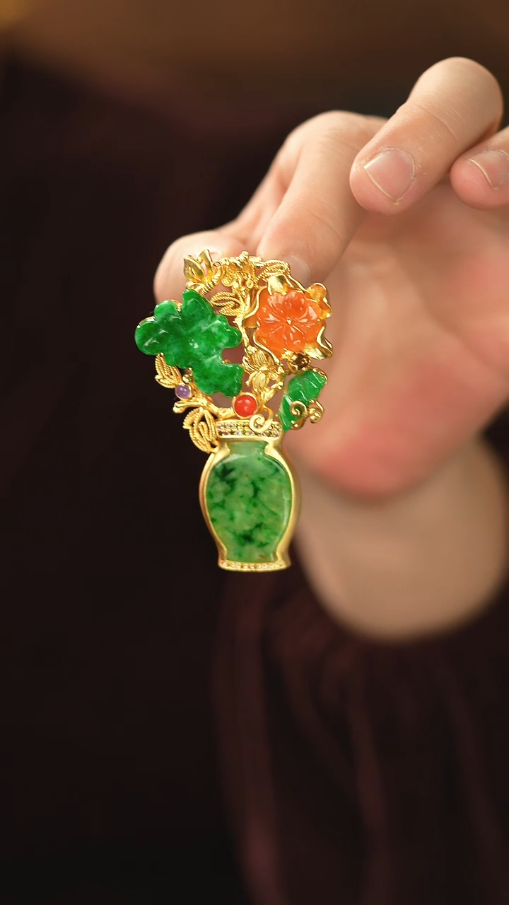 【闪购商品】翡翠挂件银S925镶嵌新款