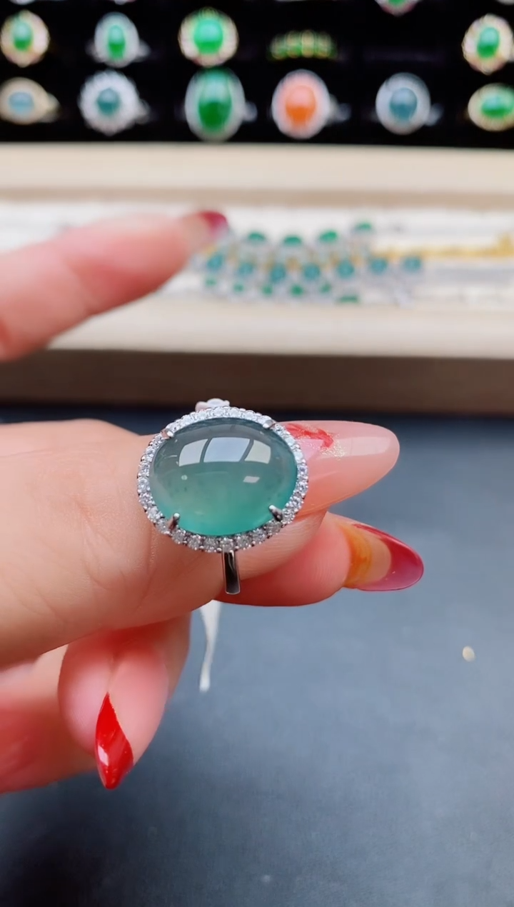 【闪购商品】翡翠戒指银S925镶嵌5080505