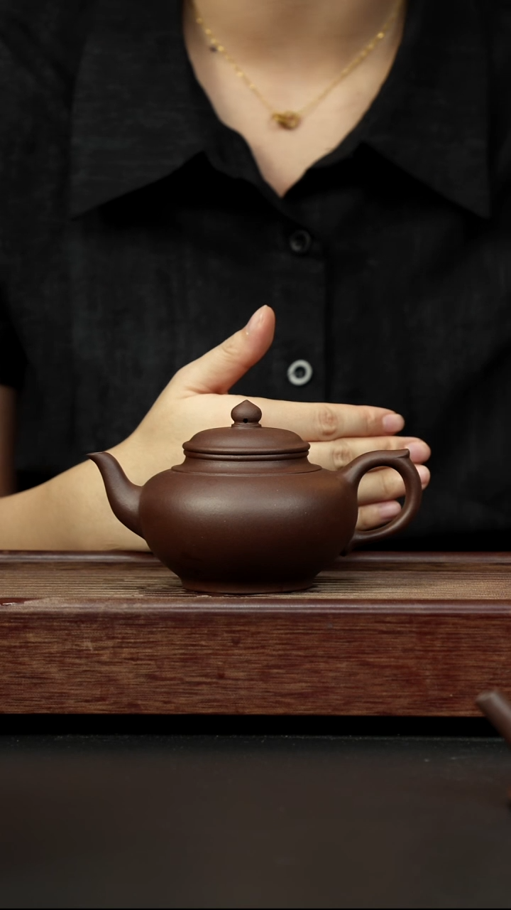 紫砂茶壶老紫泥 笑樱