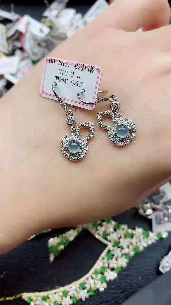 银S925镶嵌戒指翡翠1