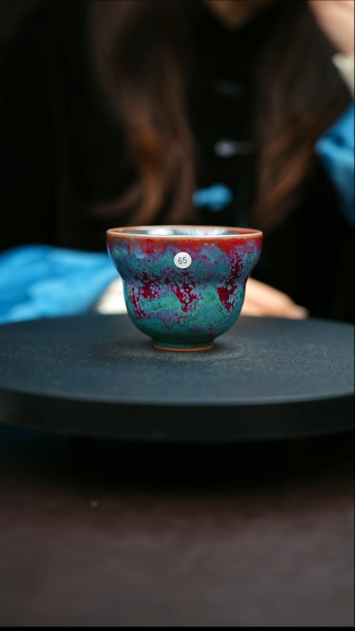 65#原矿钧瓷炉钧釉福禄杯