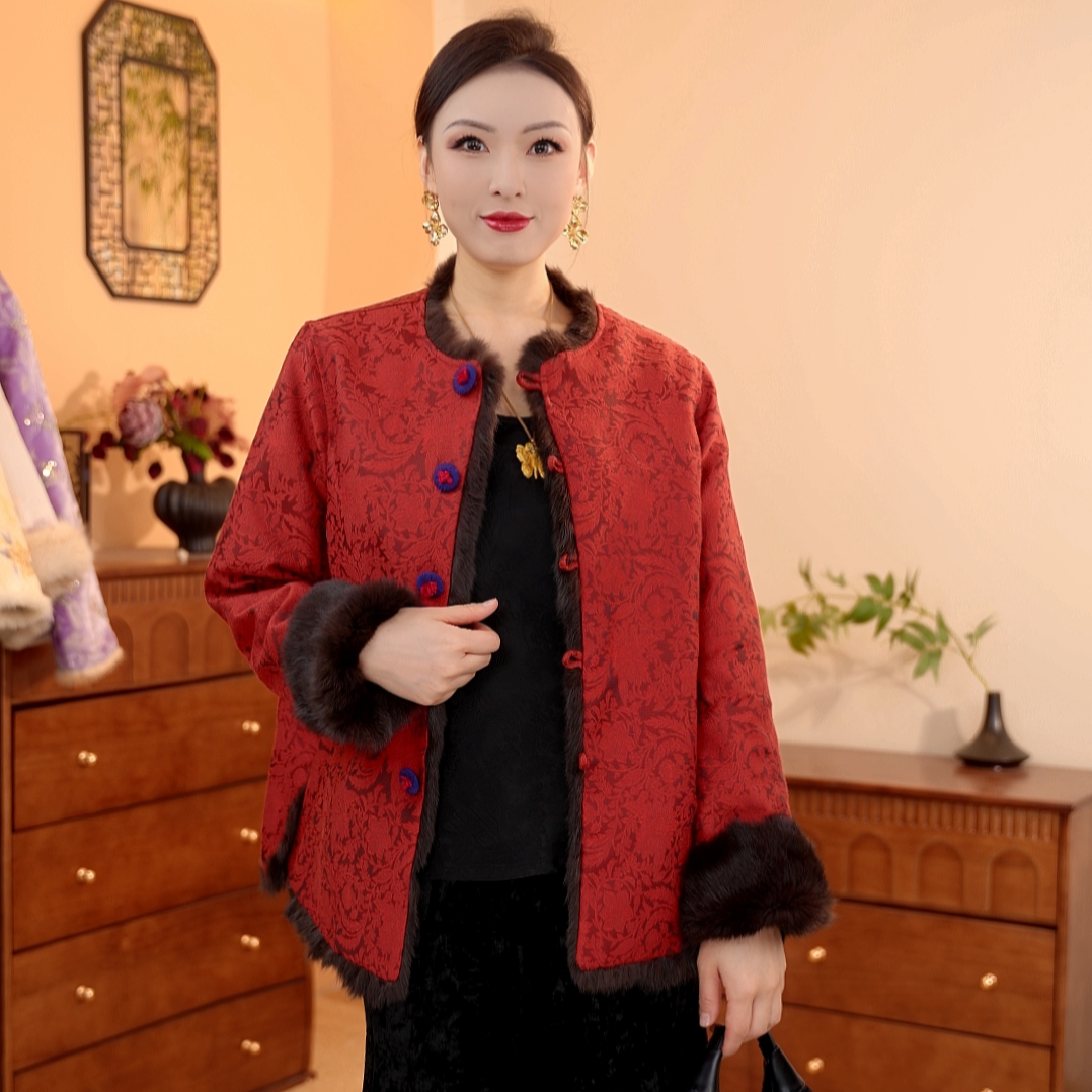 岁朝红｜新中式百搭女士时尚复古气质国风外套-6449