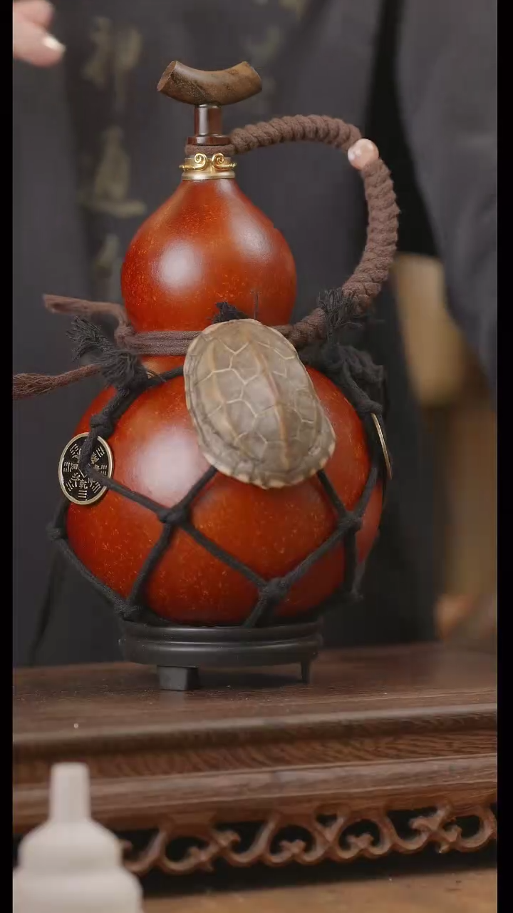 【闪购商品】304号精品天然大漆工艺防渗内胆酒葫芦~