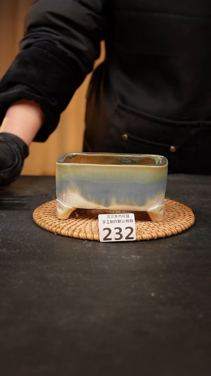 【闪购商品】瓷片232泥泥手工花盆