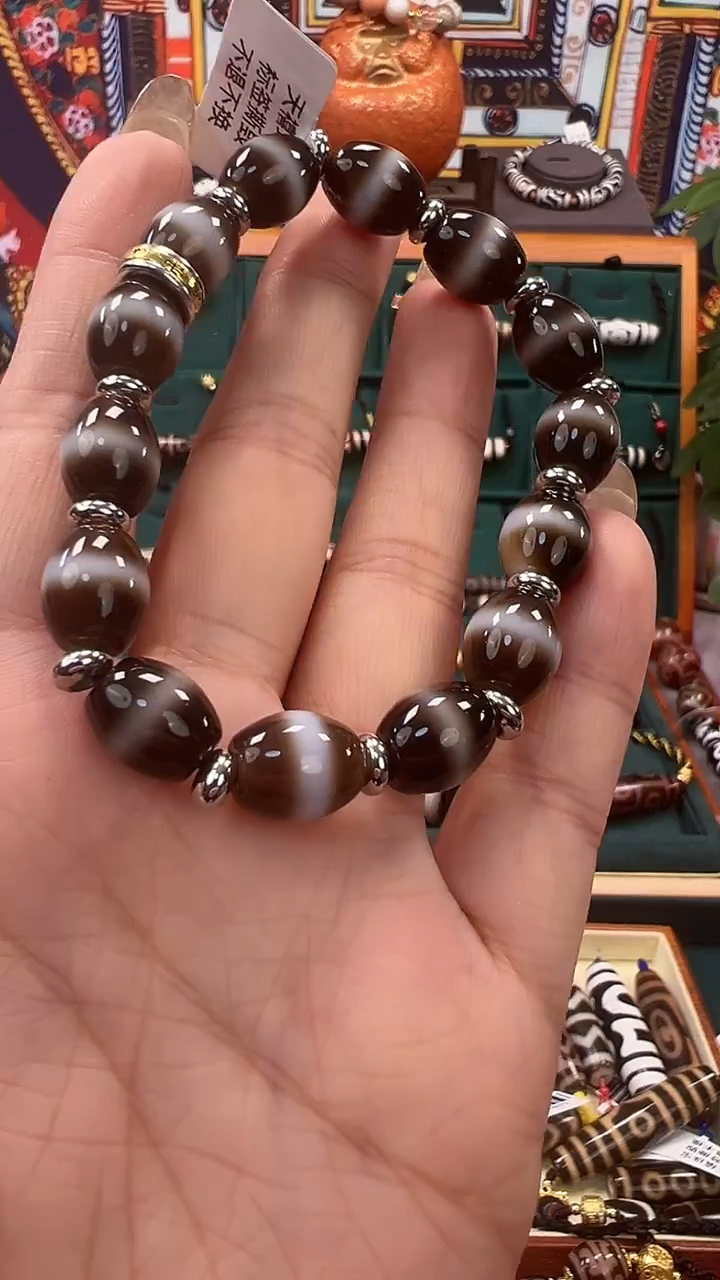 玛瑙/玉髓（覆膜）颈饰合金44.（微瑕）