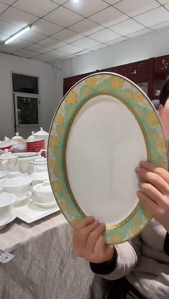 瓷14鱼盘隆达骨瓷