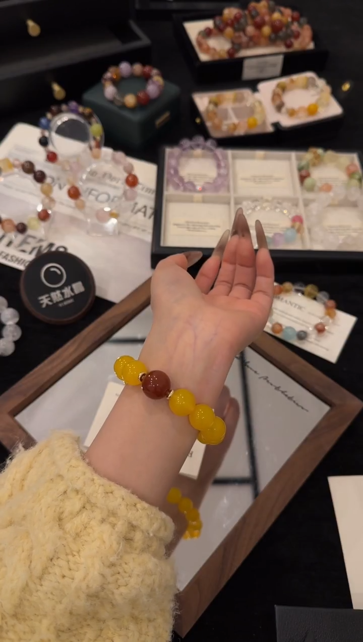 合金手链水晶黄玛瑙x3170