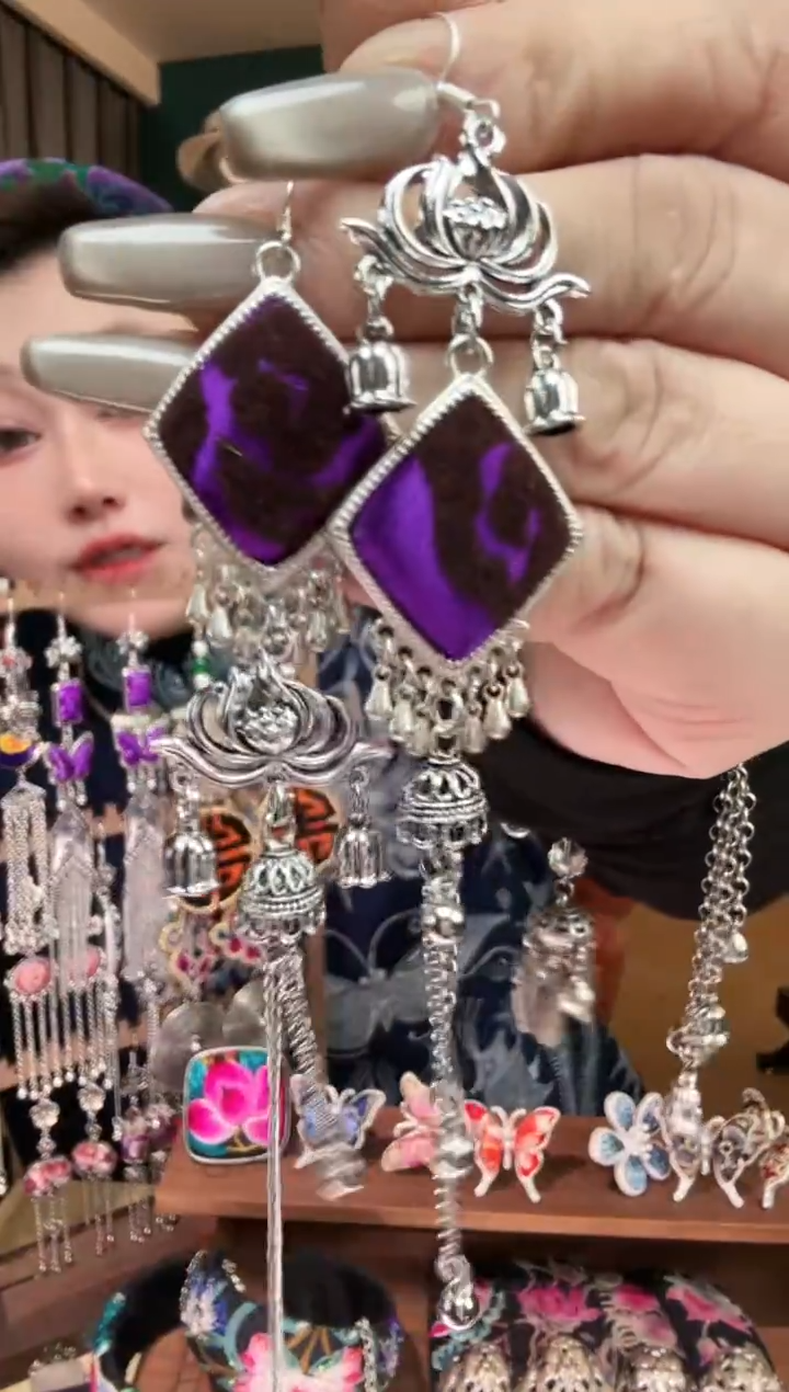 刺绣纯手工民族风刺绣耳环