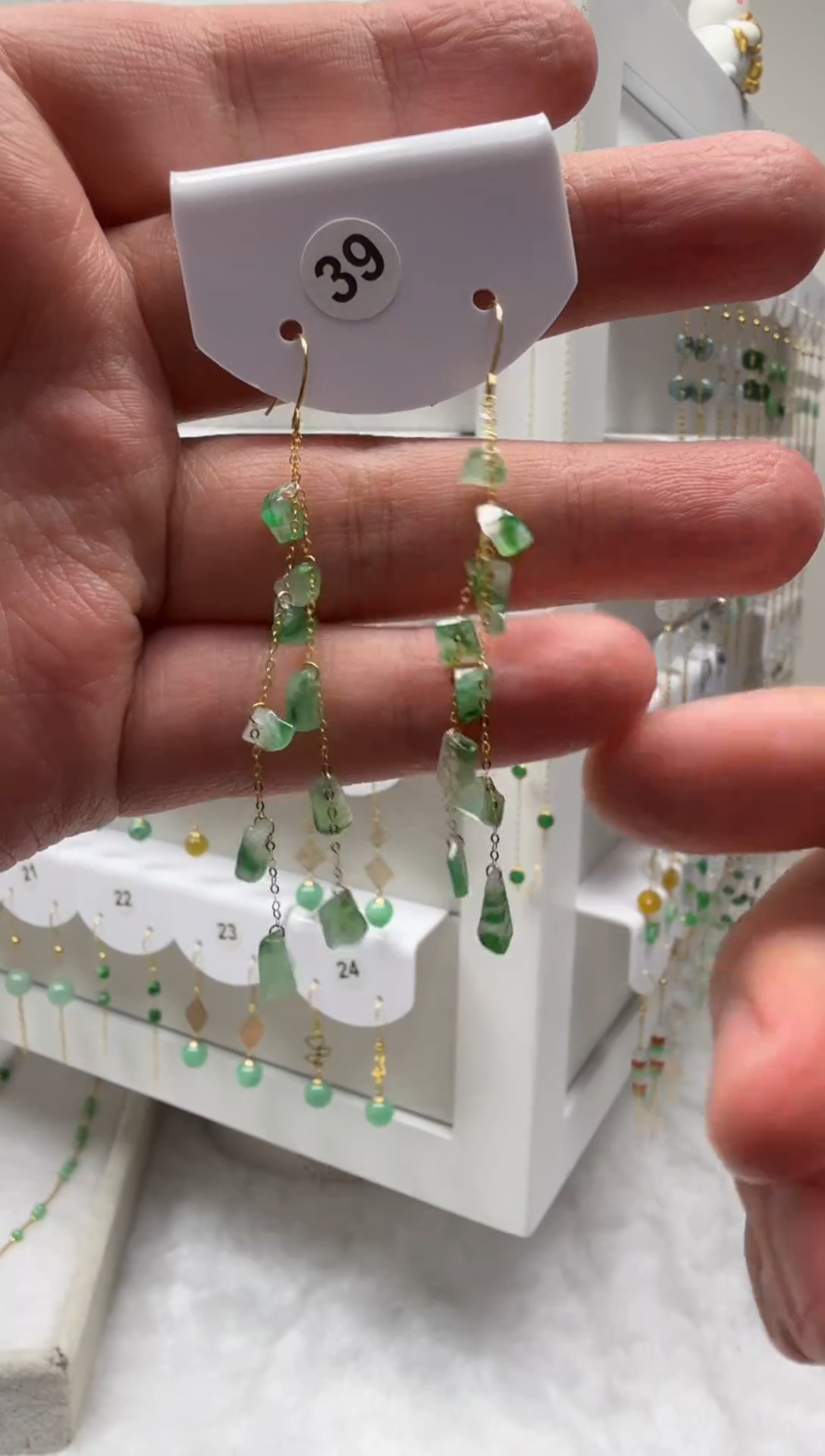 18K金镶嵌翡翠耳饰缅甸天然翡翠a货