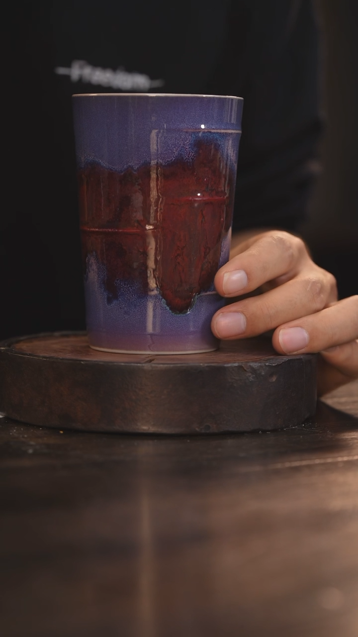 【闪购商品】杯35柴房陶瓷丨紫韵系列竹节大马克杯