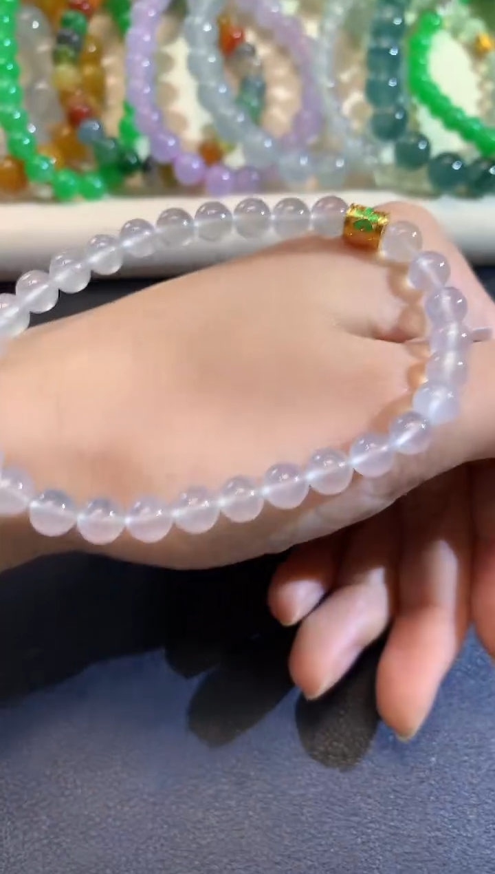 18K金镶嵌手串翡翠S72 多样性发货一件