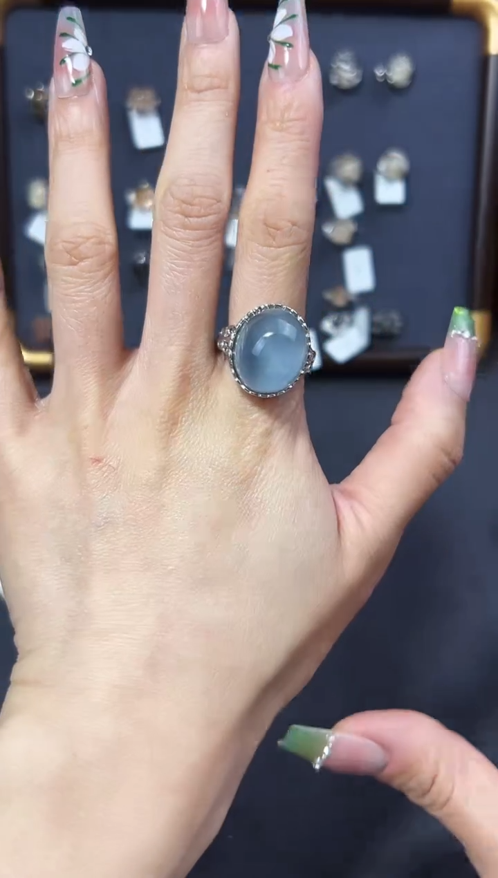 【闪购商品】水晶戒指银S925镶嵌发一（27）