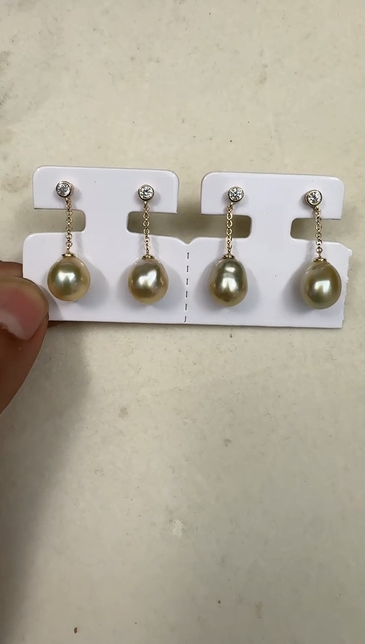 银S925镶嵌耳饰海水珍珠巴洛克多样性发其一