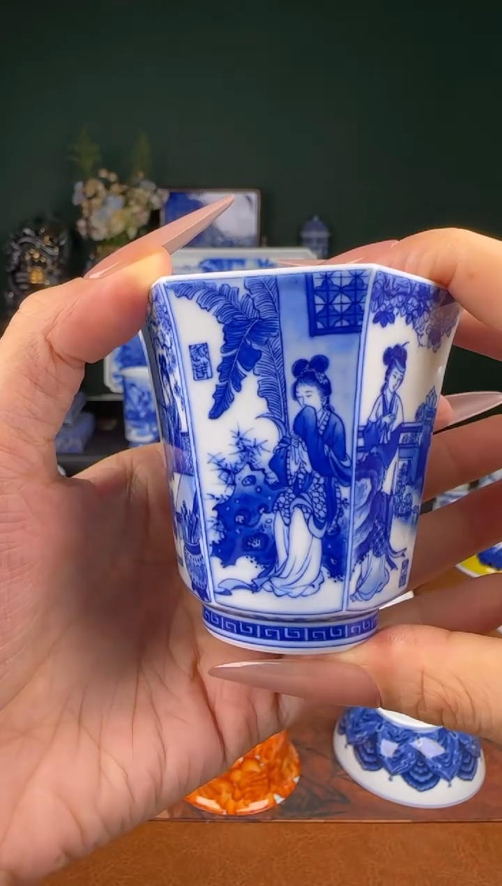 杯仪贤堂。十二金钗。 六方杯