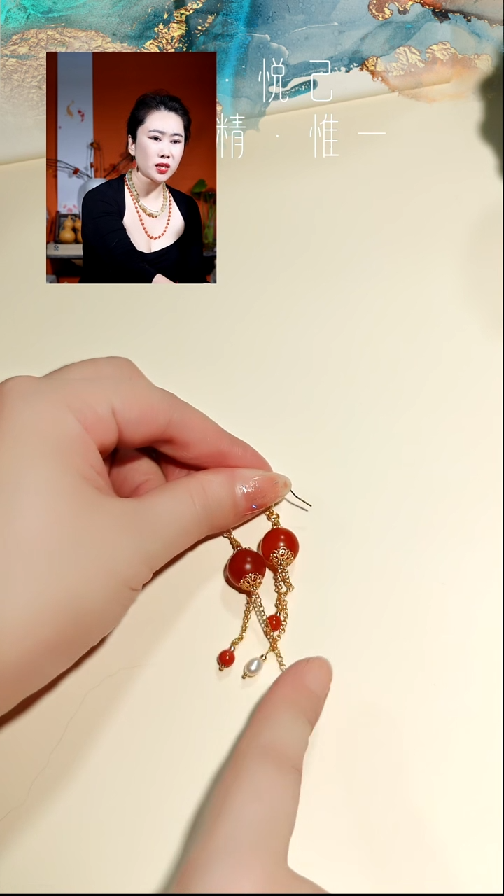 银S925镶嵌保山南红南红玛瑙遥****️耳环