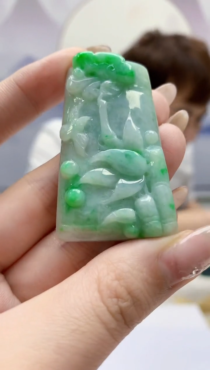 【闪购商品】定制翡翠未镶嵌4868jw-毛货挂件157