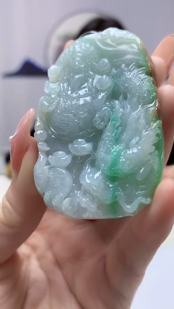 【闪购商品】定制翡翠未镶嵌4829DD-毛货挂件489