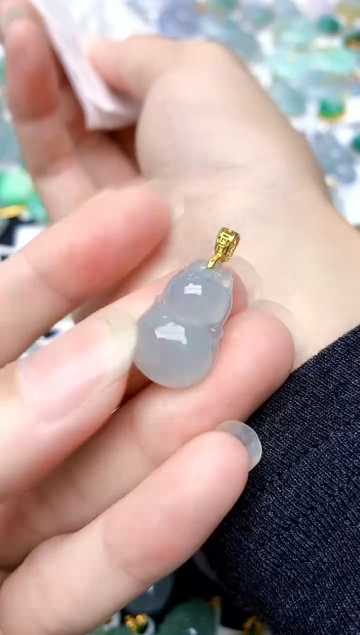 颈饰银S925镶嵌翡翠天然A货翡翠