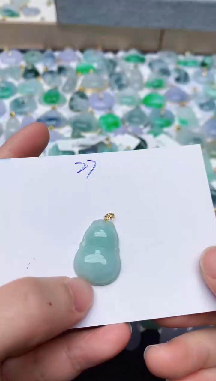 【闪购商品】翡翠颈饰18K金镶嵌天然翡翠A货    27