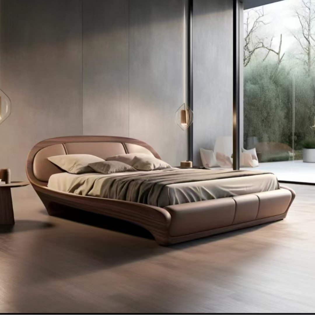 榫卯结构胡桃木床主卧次卧床中式胡桃木色现代软靠床