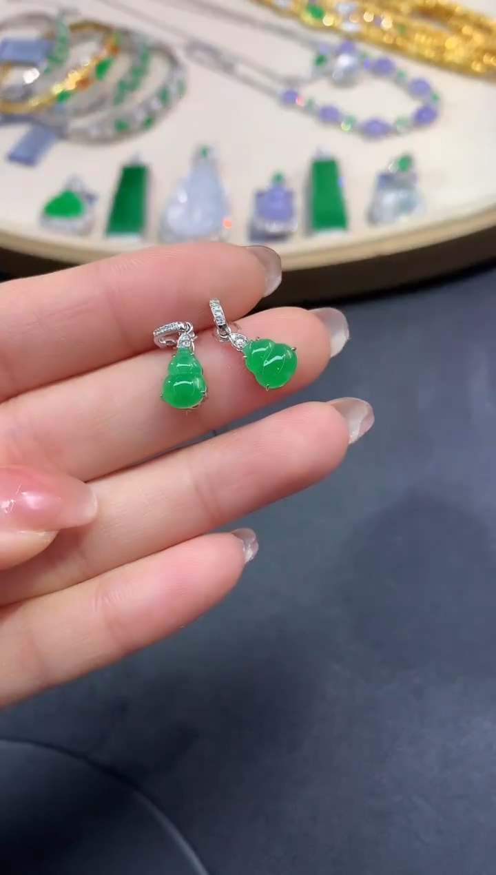 吊坠(不含链)18K金镶嵌翡翠A573|多样性发货一件|1980