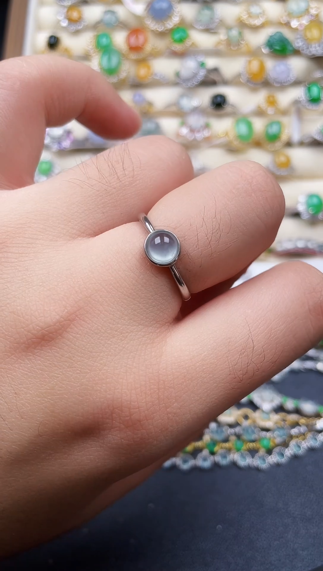 银S925镶嵌戒指翡翠110