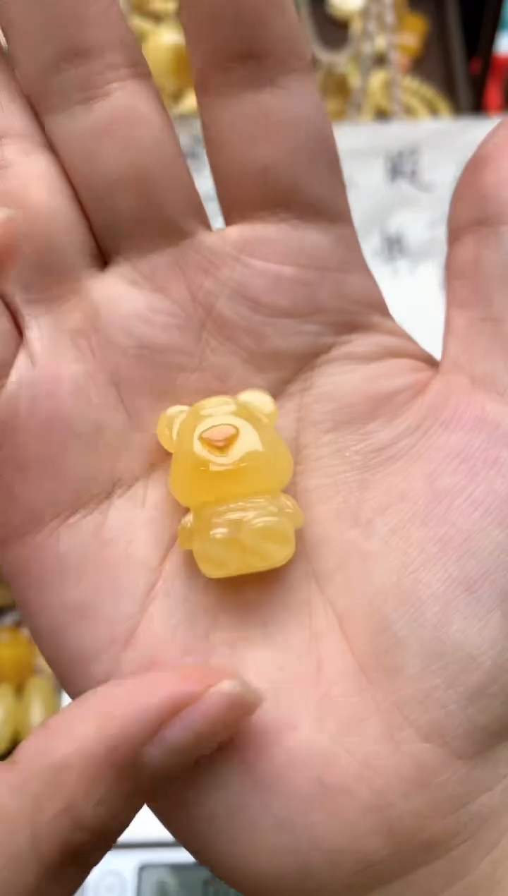 【闪购商品】未镶嵌琥珀珠宝奇石143琥珀蜜蜡花粉有纹小坑介意勿拍