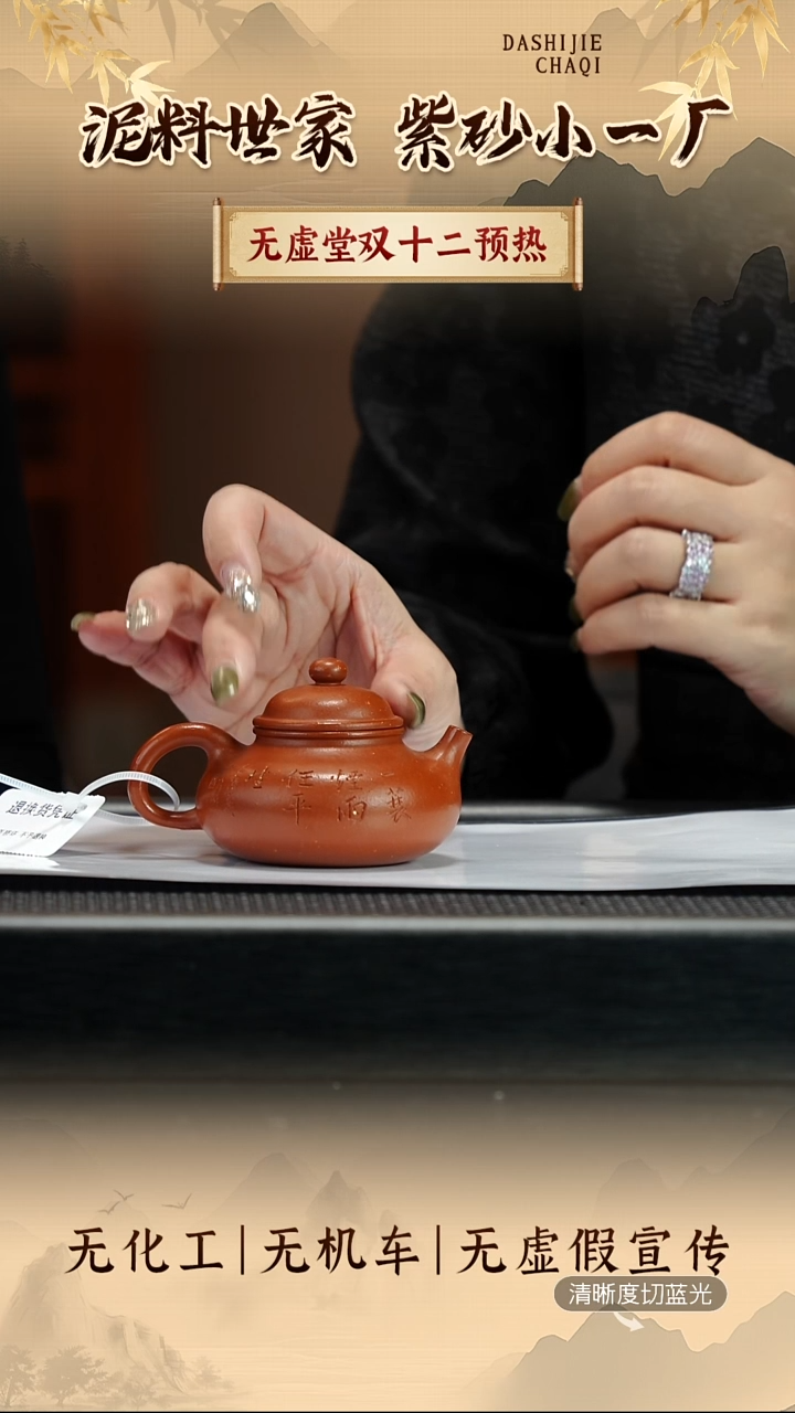 茶壶紫砂无虚堂  羊角山朱泥 容天