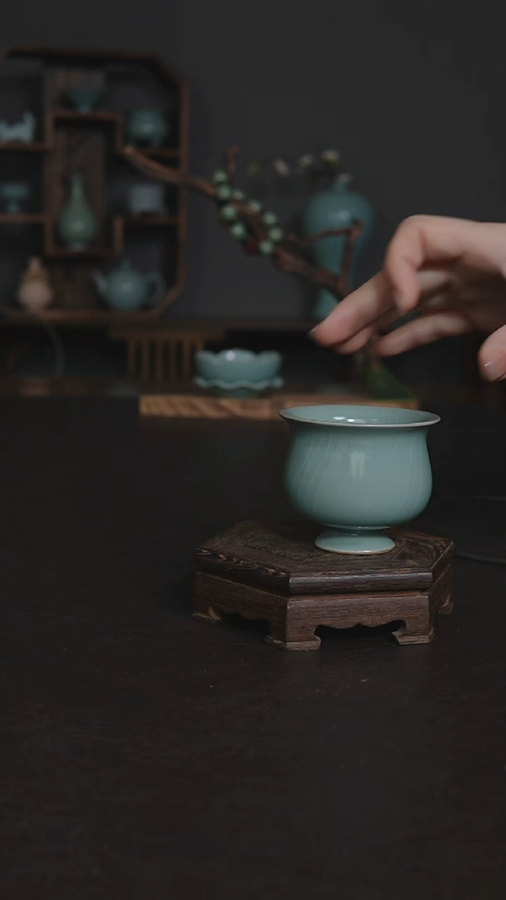 摆件陶手工高玉兰杯全品