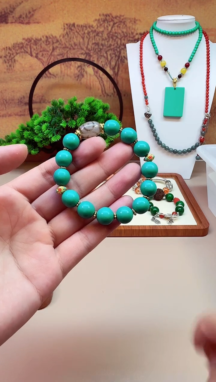 玛瑙/玉髓手链14K金镶嵌S467