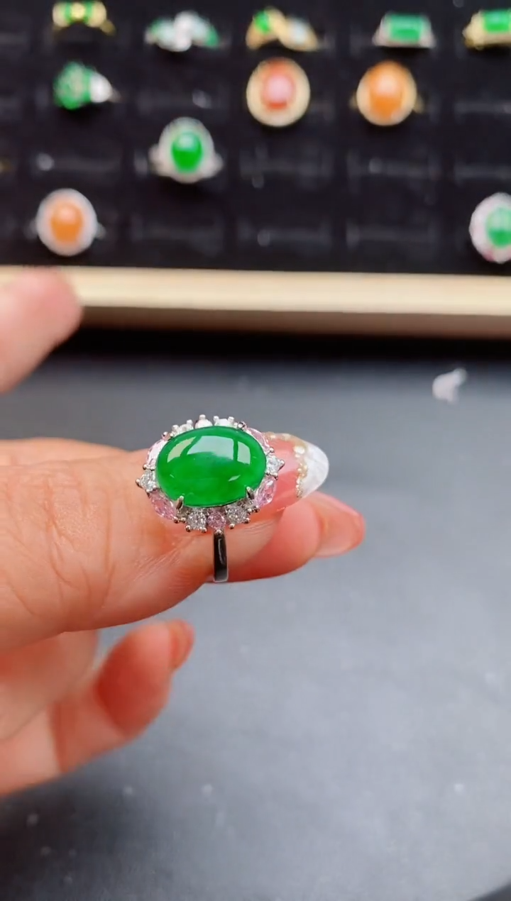 【闪购商品】翡翠戒指银S925镶嵌21212