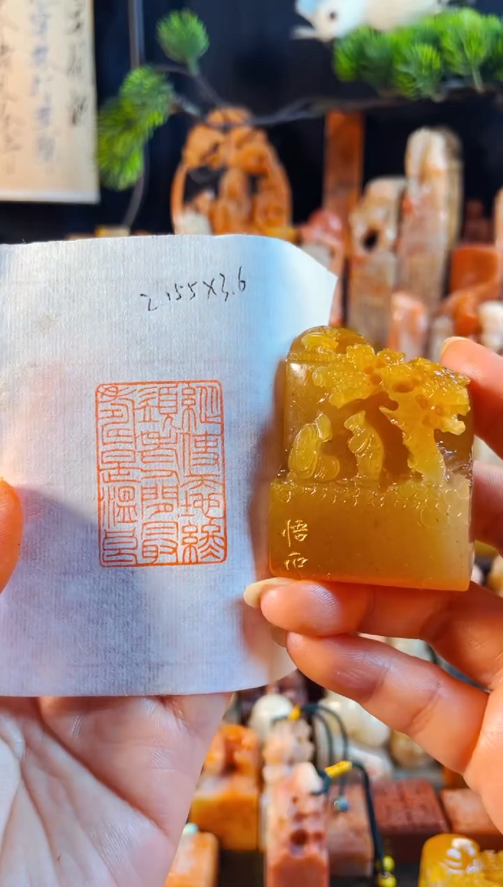 老挝石印石手工篆刻《纵使天地终须老,人间最寿是温良》