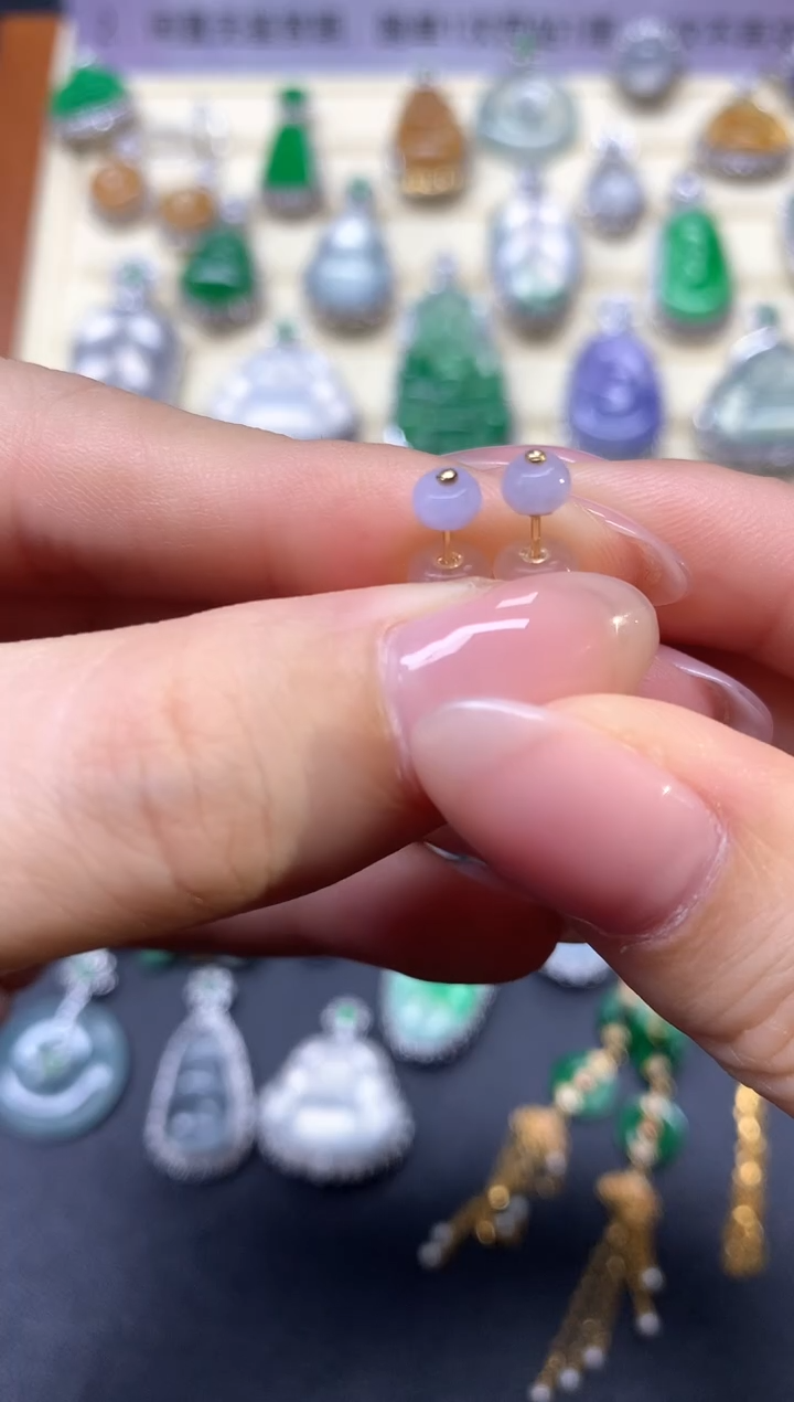 【闪购商品】翡翠耳饰18K金镶嵌耳饰|200+30