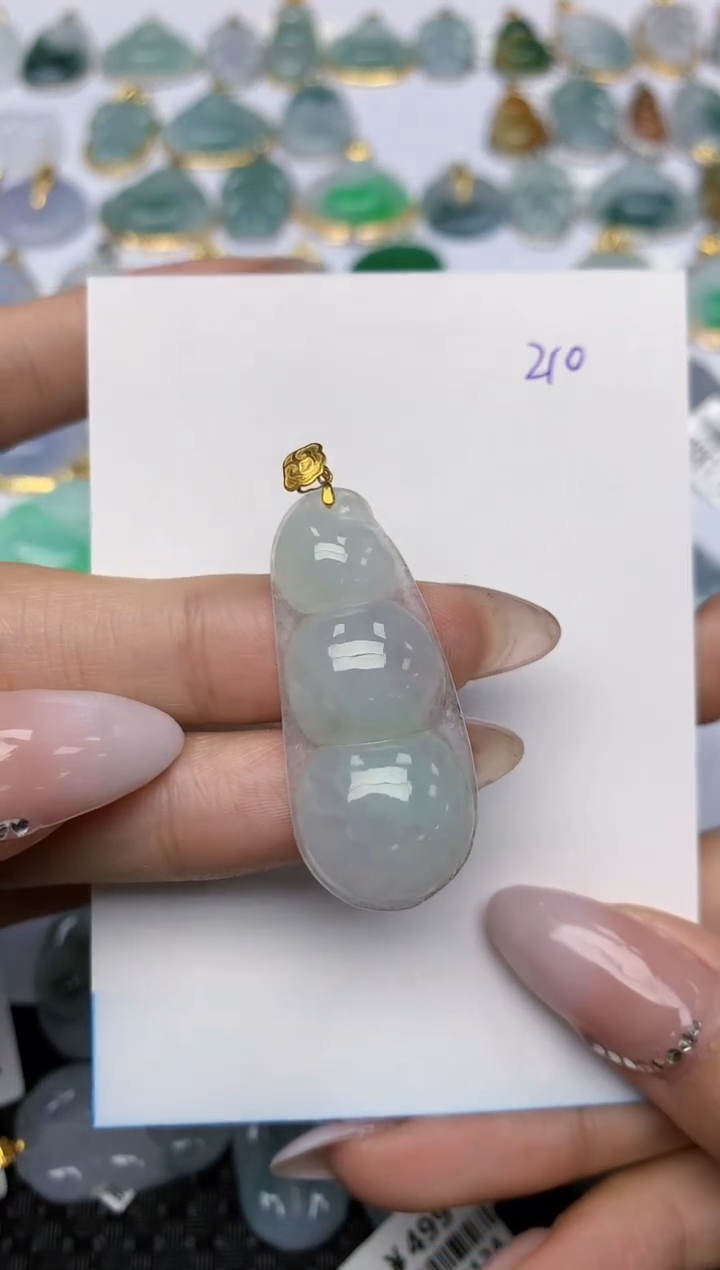 【闪购商品】翡翠颈饰18K金镶嵌 天然翡翠A货