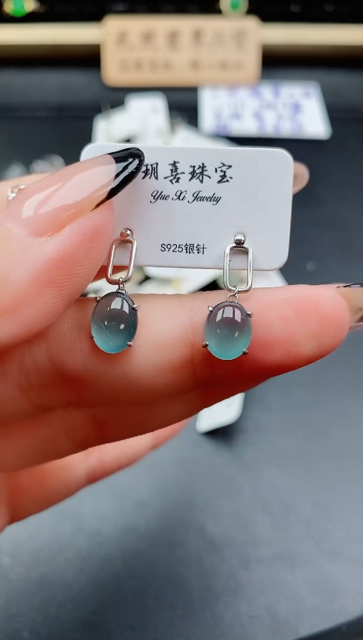 银S925镶嵌戒指翡翠1