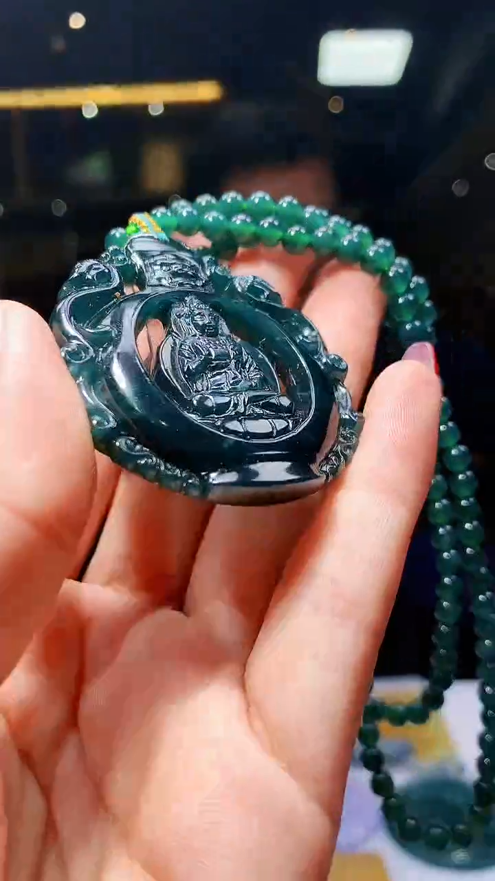 【闪购商品】定制翡翠未镶嵌1004hm-毛货挂件(赠珠链）25