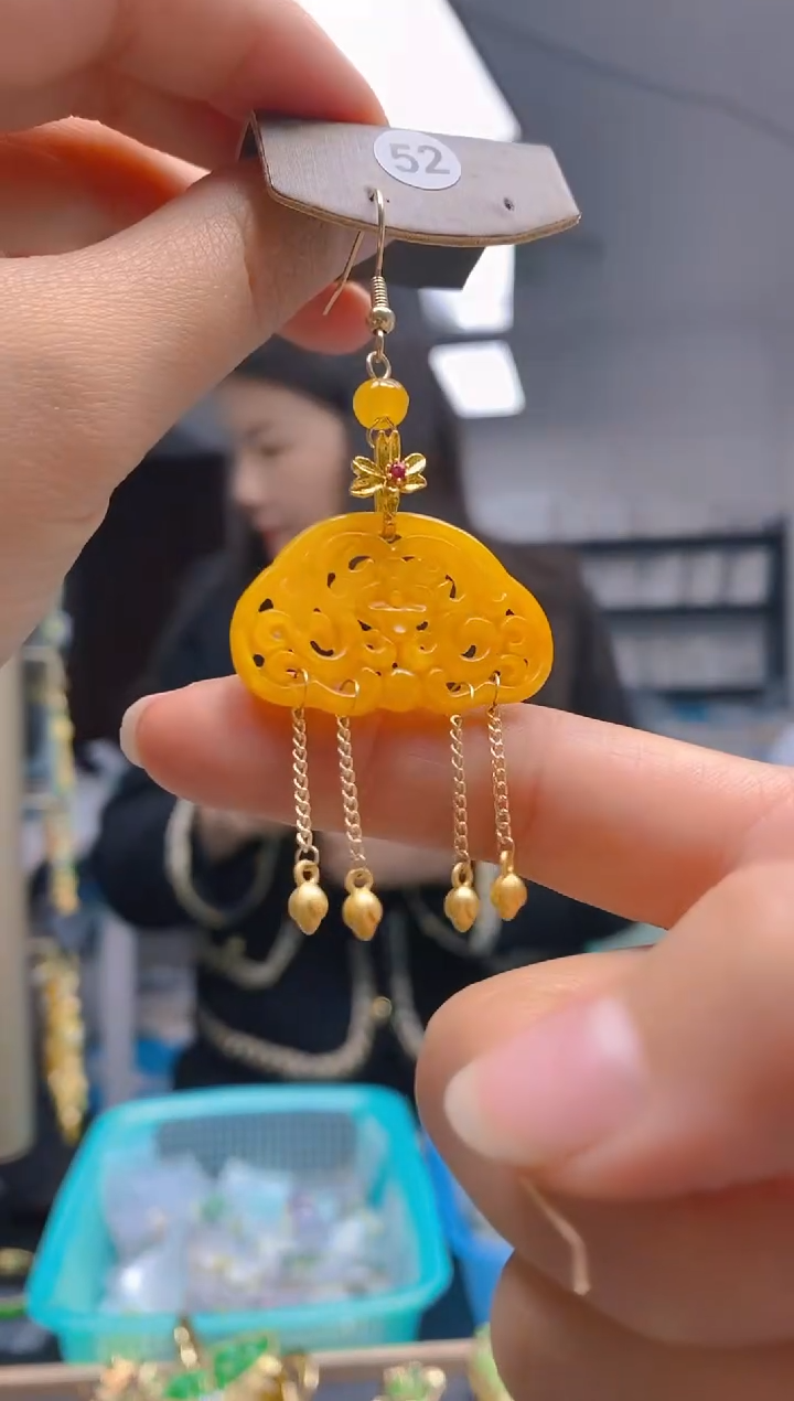 【闪购商品】翡翠耳饰合金0667翡翠耳钩一个