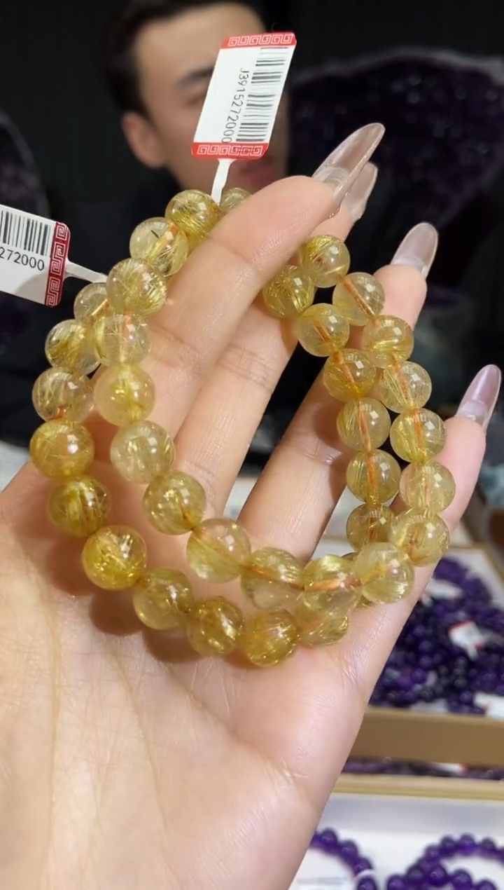 【闪购商品】发晶手链未镶嵌金发晶卡10mm+多样性发其一