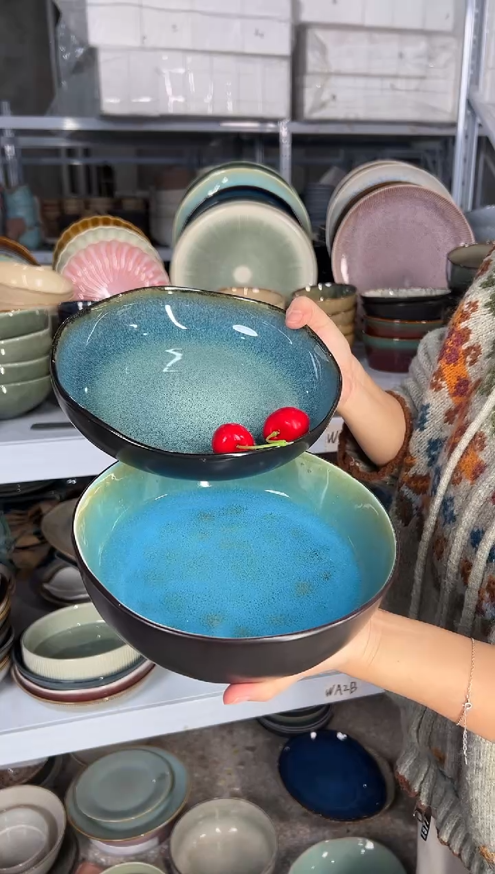 陶瓷外贸尾货瑕疵满20包邮X2深盘组合