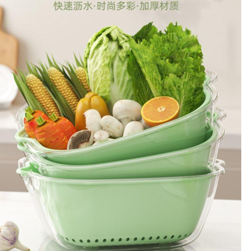 洗菜盆沥水篮子双层塑料厨房神器多功能客厅家用水果盘洗水果菜篮