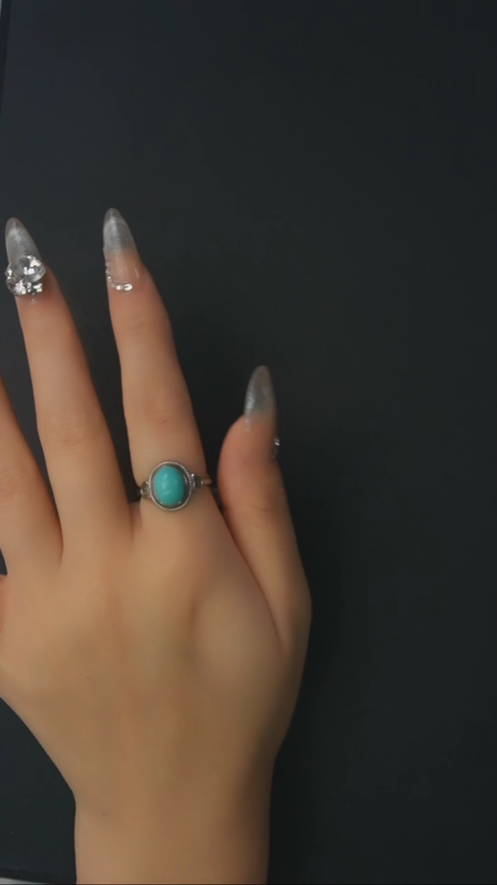 【闪购商品】绿松石戒指银S925镶嵌发货一件