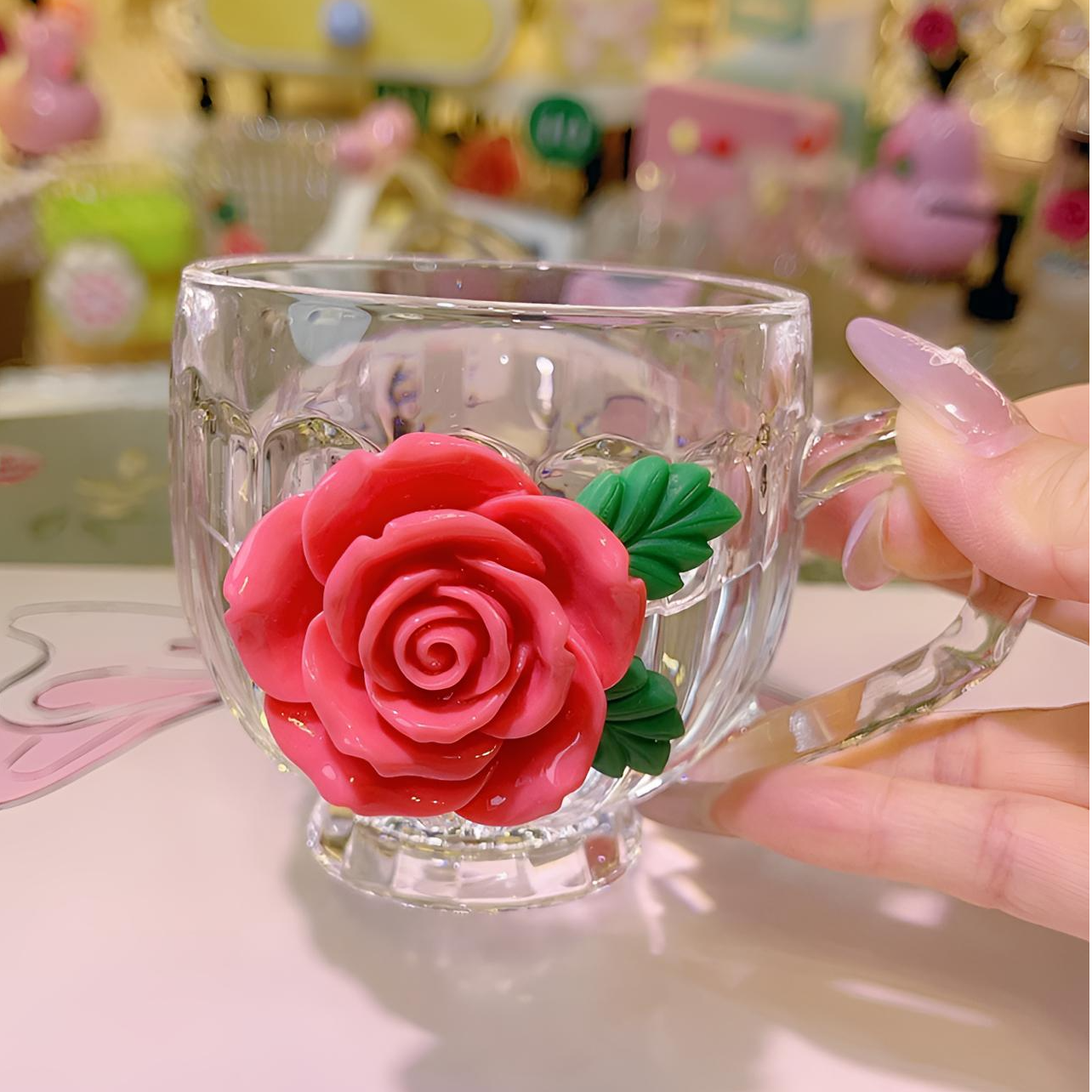 精致花仙子带把手水杯