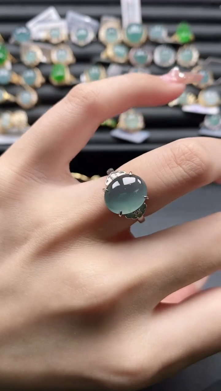 【闪购商品】翡翠戒指银S925镶嵌1111