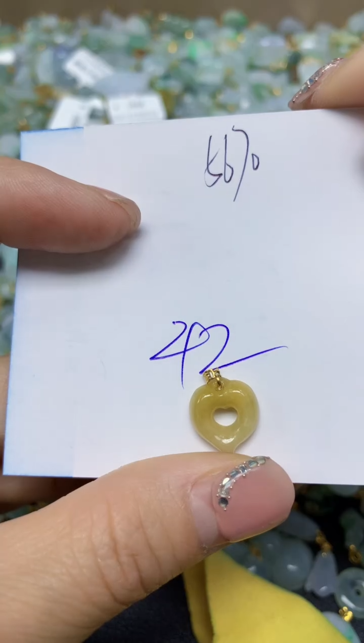 【闪购商品】翡翠挂件18K金镶嵌 天然翡翠A货