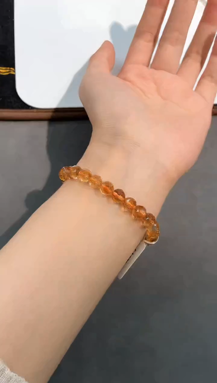 水晶手链未镶嵌97号黄阿赛星星角切8mm