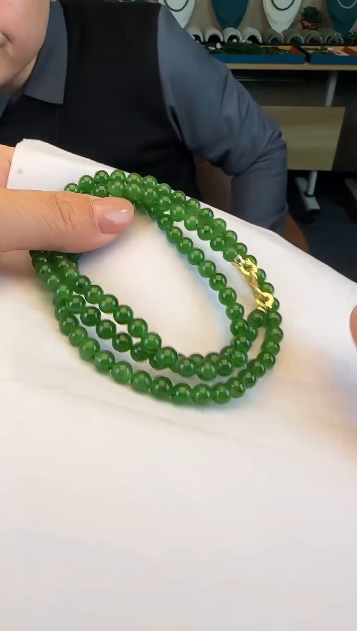 颈饰未镶嵌和田玉108颗卡6毛衣链