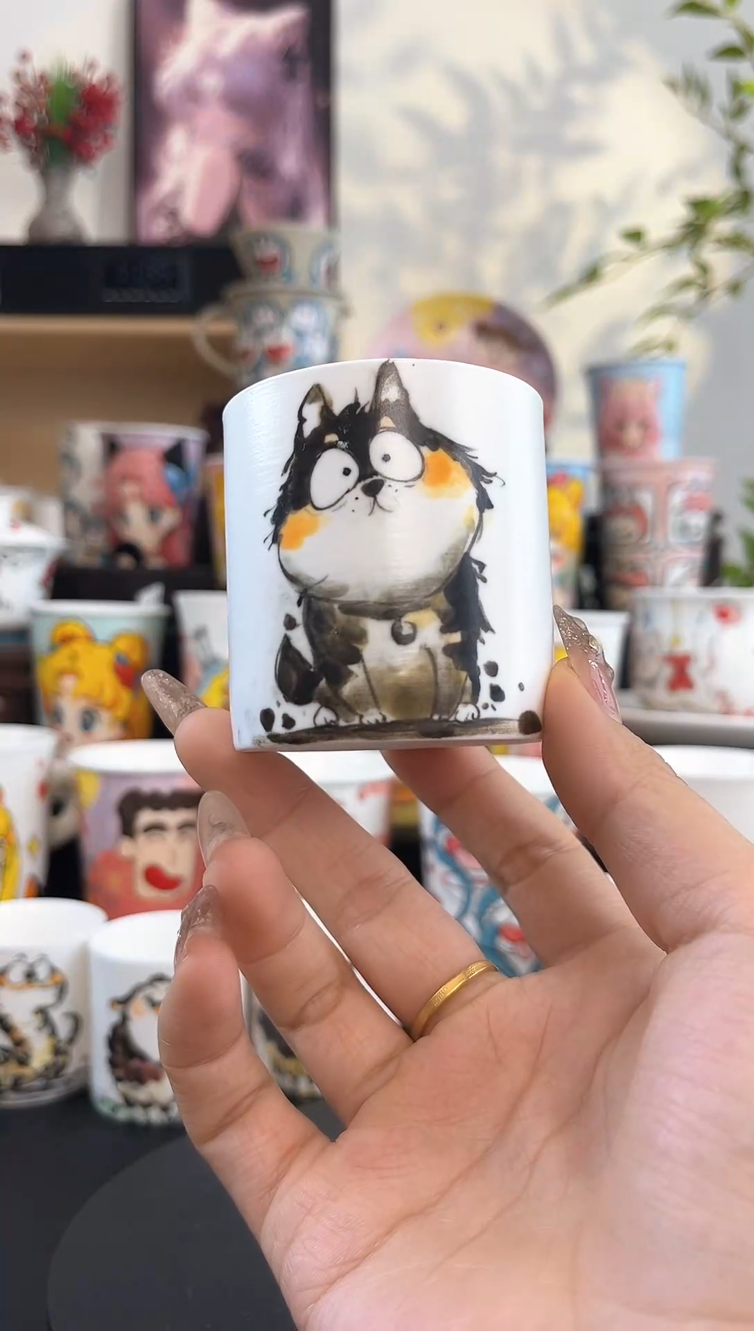 【闪购商品】摆件手工手绘陶瓷小杯杯