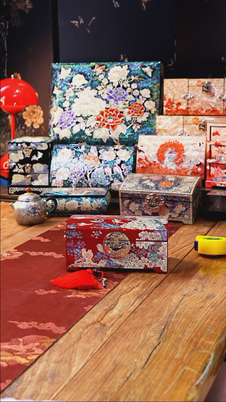 【闪购商品】瓷片豆包家推荐螺钿首饰盒